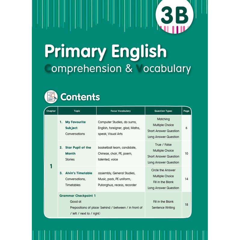 【多買多折】Primary English - Comprehension and Vocabulary 3B